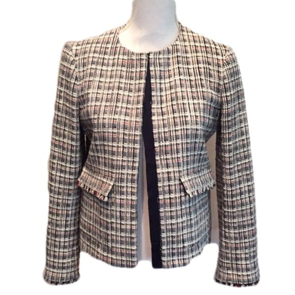 J. Crew Woven Plaid Jacket Cropped Blazer